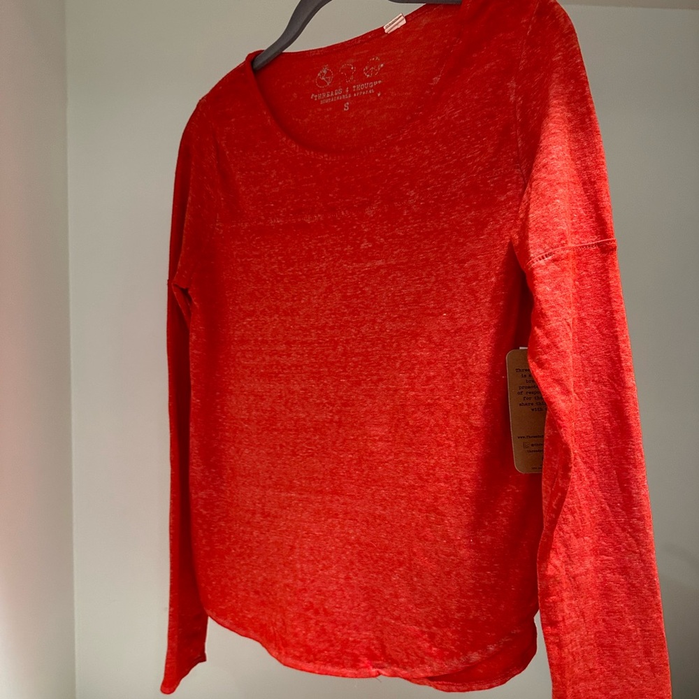 Threads 4 Thought Vibrant Red Long Sleeve Top